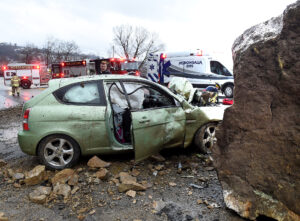 Driver of car hit by boulder identified